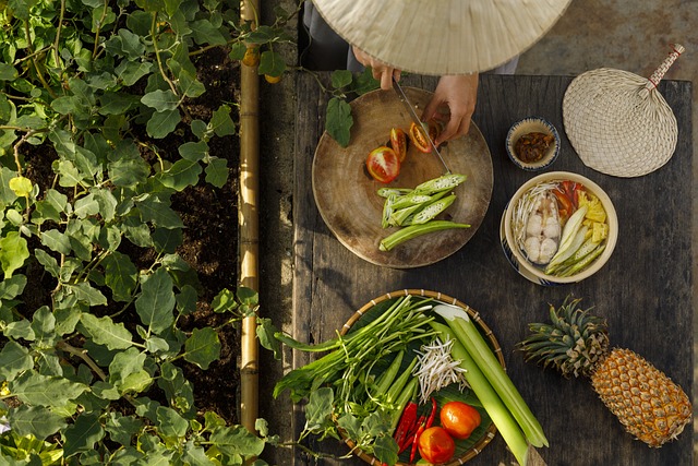 Foto de verduras e legumes em uma mesa